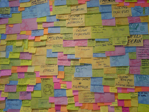 What a Brainstorm looks like - Post It Notes Everywhere!